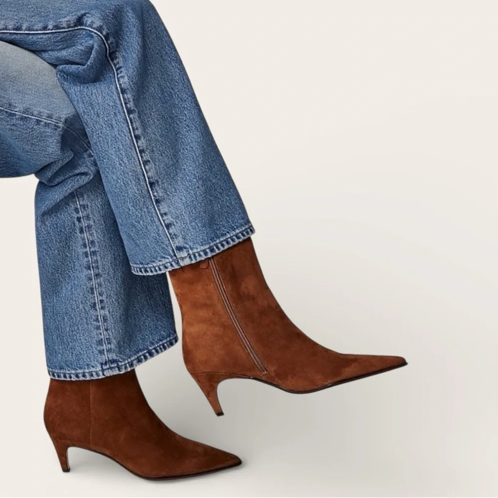 J. Crew Stevie Kid Suede Kitten Heel Ankle Boot Women 7